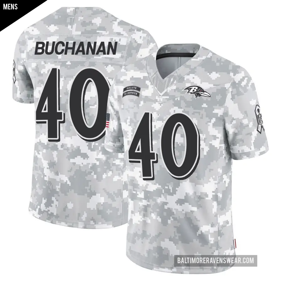 Men's Baltimore Ravens ＃40 Teddye Buchanan Arctic Camo Limited 2024 Salute to Service Jersey