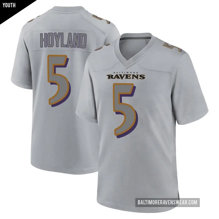 Youth Baltimore Ravens ＃5 John Hoyland Gray Game Atmosphere Fashion Jersey