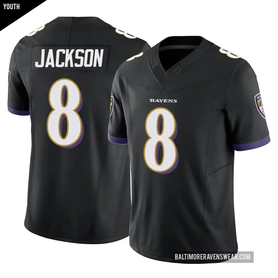 Youth Baltimore Ravens ＃8 Lamar Jackson Black Limited Vapor F.U.S.E. Jersey